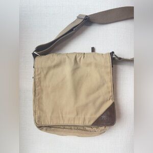Hugo Boss Men's Tan Canvas Crossbody Messenger Bag